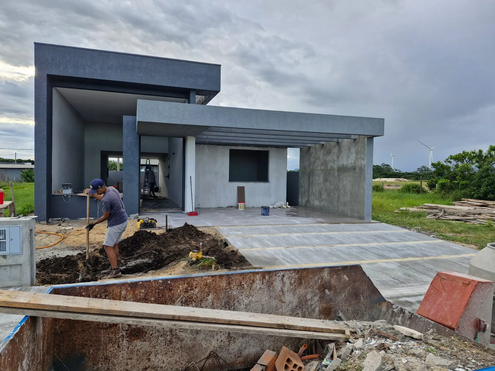 Fachada residencial em execução